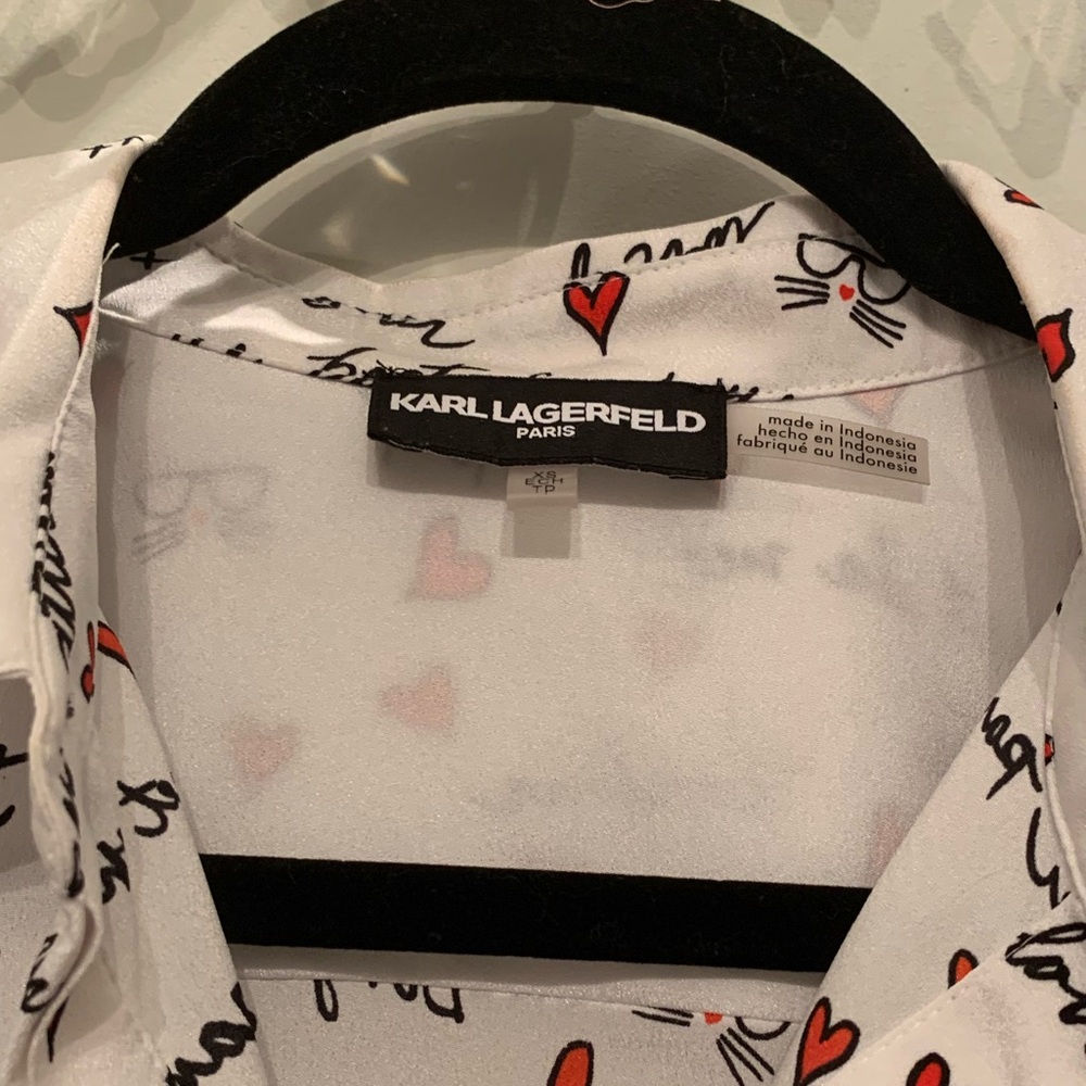 ❤️KARL LAGERFELD❤️NWT! HEARTS BLOUSE. EXCELLENT CONDITION!! - Picture 11 of 11